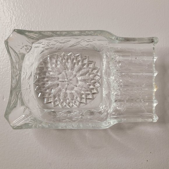 ๐ Vintage Indiana Glass Floral Candy Dish & Ashtray Set - Picture 3 of 8